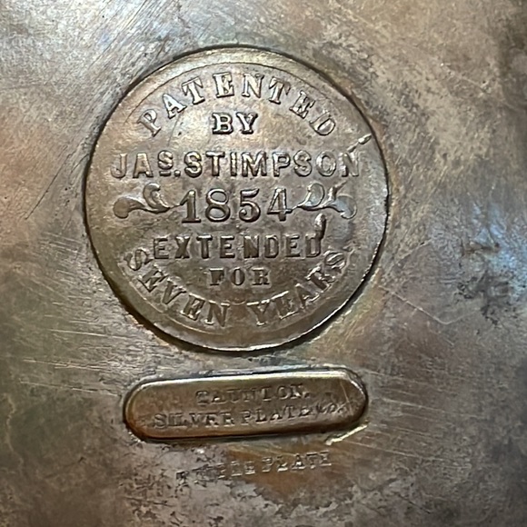 J. A. S. Stimpson Antique 1854 Water Pitcher silver plated - Picture 3 of 9